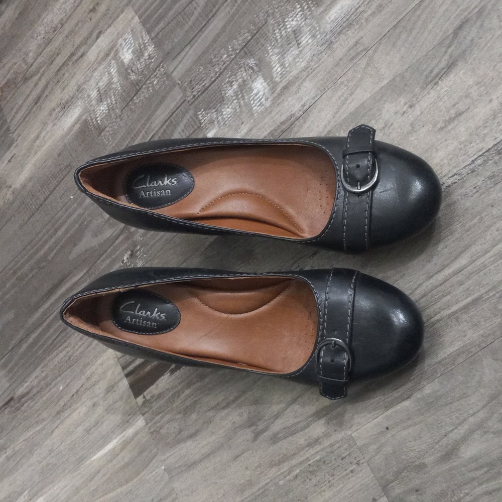 Clark's Artisan Black Leather Society Dance Pump Size 7M - Picture 3 of 13